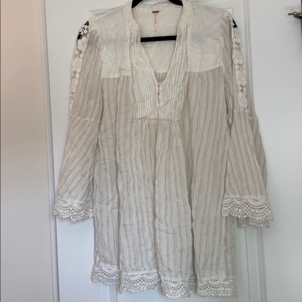 Free People tunic crochet trim